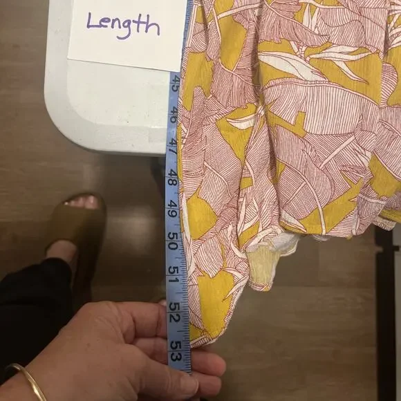 Knox Rose Womens Yellow Red Long Sun Dress L Flutter Sleeve Floral Cottage Core - Picture 10 of 12